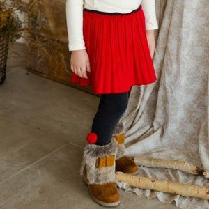 Solid Pleats Set-up Leggings